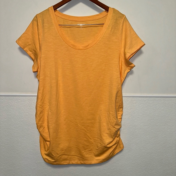 NWT Old Navy Maternity Shirt, XL light Orange Fitted gathered sides lightweight - Picture 7 of 11
